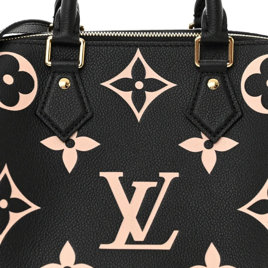 Louis Vuitton Speedy Bandouliere 25 Black/Beige Giant Monogram Empreinte Leather Gold Hardware