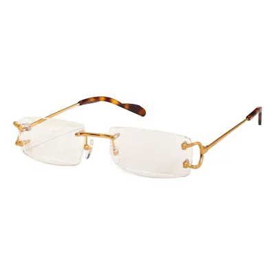 Cartier square frame glasses black gold/leopard gold/black/black silver color Size 53口18-140