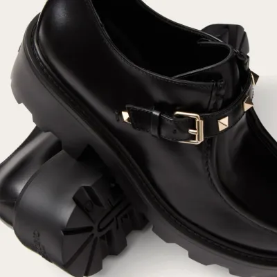 VALENTINO Calfskin Mengke shoes (5.5cm high heel) Loafers