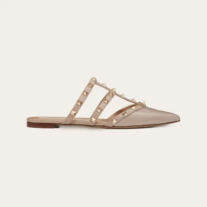 VALENTINO patent leather studded Muller shoes