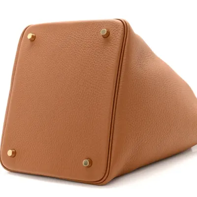 Hermès Picotin Lock 22 MM Brown Taurillon Clemence Leather Gold Hardware