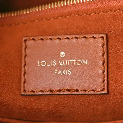 Louis Vuitton Neverfull MM Cognac Giant Monogram Empreinte Leather