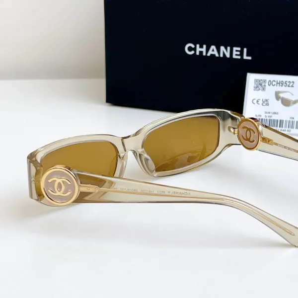 CHANEL square frame glasses tawny color size 56-18-137 - Image 5