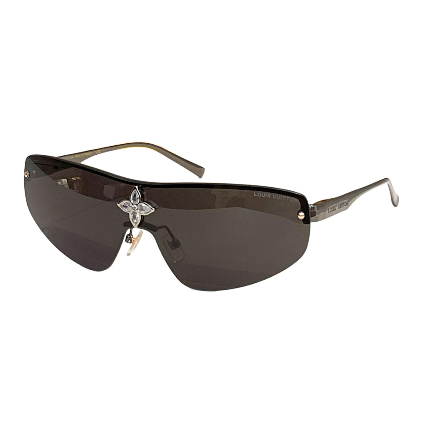 Óculos de Máscara Louis Vuitton preto/marrom/berinjela/ouro cinza/prata cinza Tamanho 137口0-135