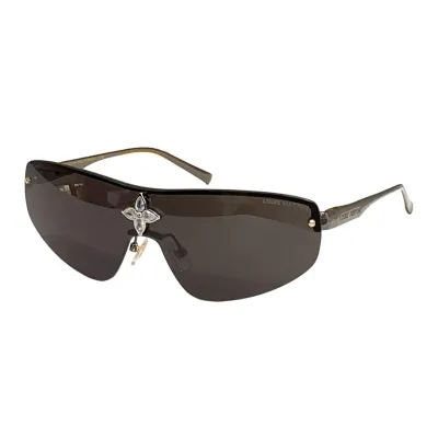 Louis Vuitton Mask glasses black/brown/eggplant/grey gold/grey silver color Size 137口0-135