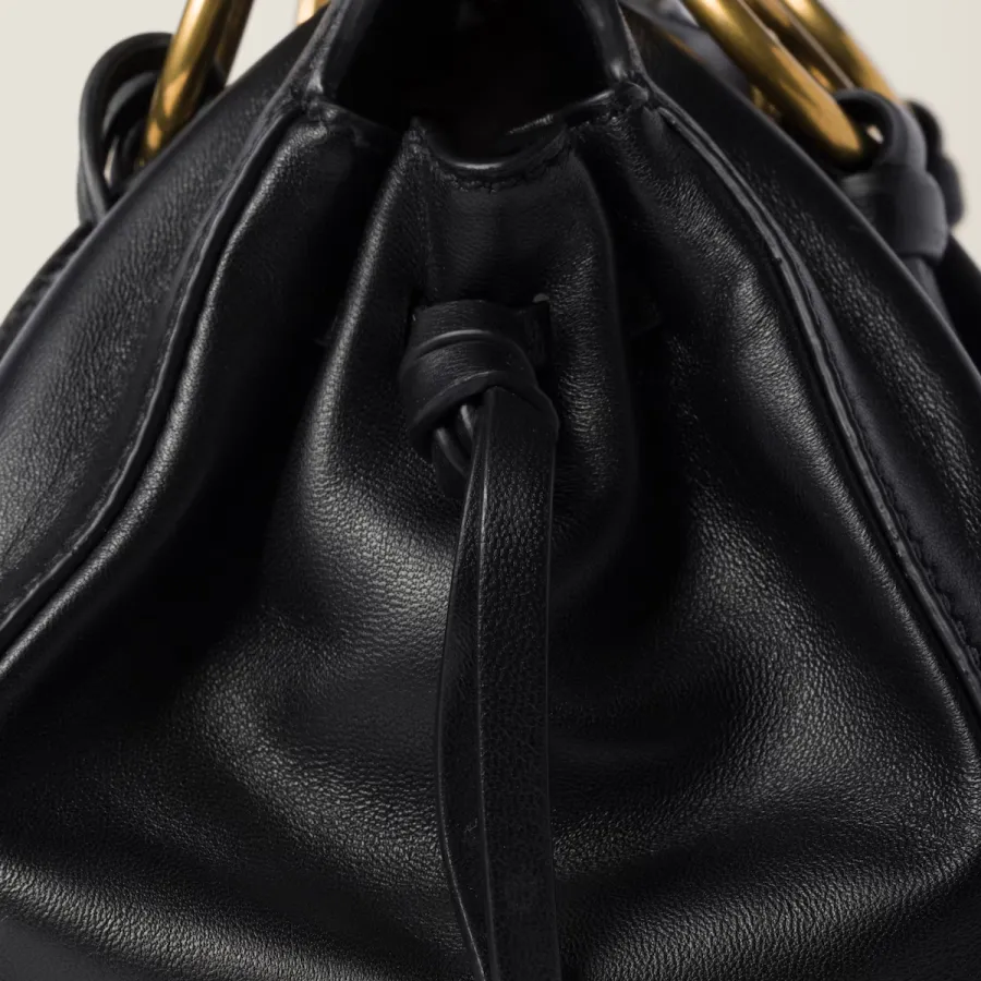 Miu Miu Joie Nappa Quilted Lambskin Leather Black Top-Handle Bags