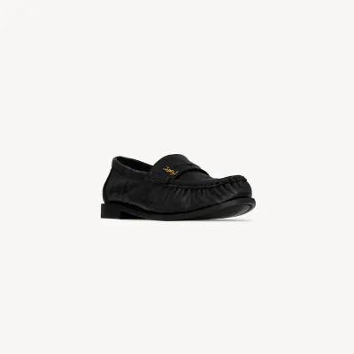 Yves Saint Laurent Black eel leather loafers