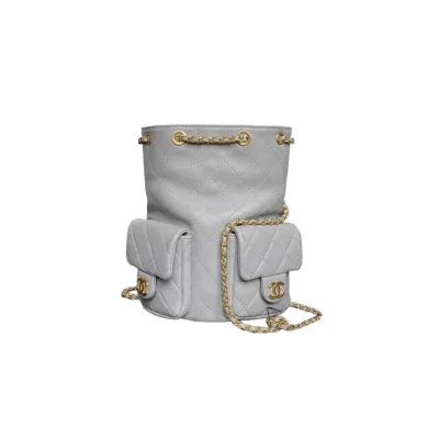 Chanel Yellow / Pink / Grey / Black Quilted Lambskin Leather Backpacks