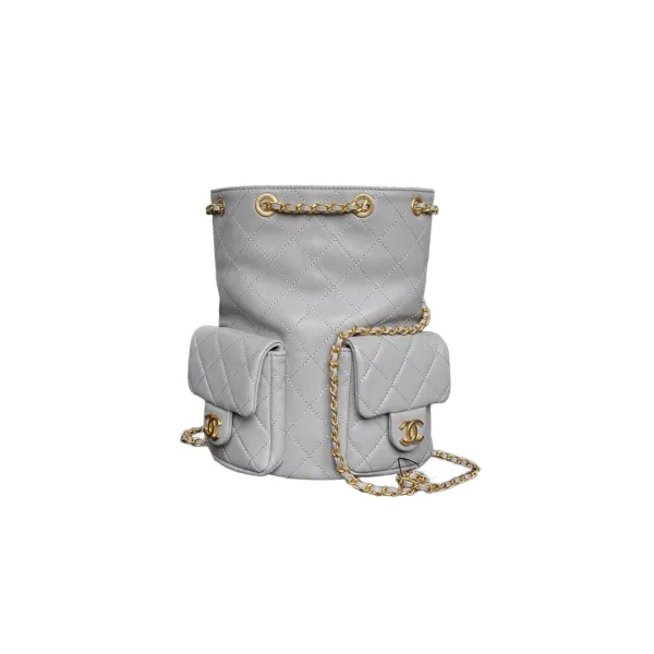 Chanel Yellow / Pink / Grey / Black Quilted Lambskin Leather Backpacks - Image 8