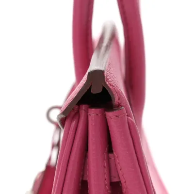 Hermès Birkin 25 Rose Shocking Chevre Mysore Leather Silver Hardware