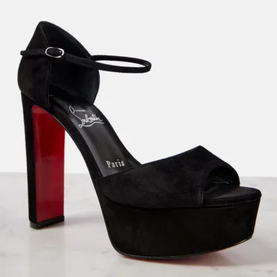 Christian Louboutin Black suede sandals with high heels