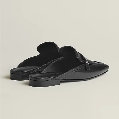 HERMES Groupie Mule Black Slippers