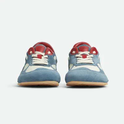 Bottega Veneta Orbit Flash Sneakers In Ice/Sea Salt Suede And Nylon Lace-Up Sneaker With Leather Trims