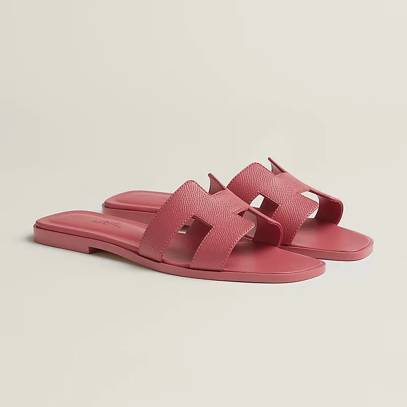 HERMES Oran Rose pink Slippers