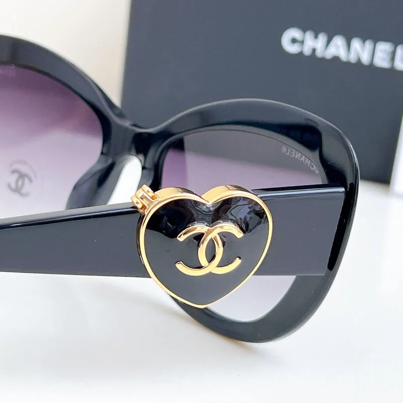 CHANEL glasses black gold color size 55-19-140
