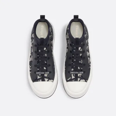 Dior blue print thick bottom high bang  sneakers