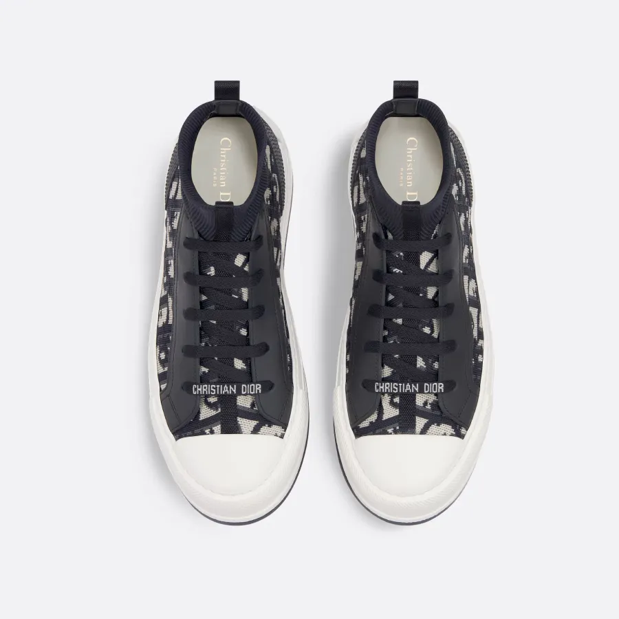 Dior blue print thick bottom high bang  sneakers
