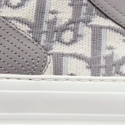 Dior Grey print thick bottom high bang  sneakers