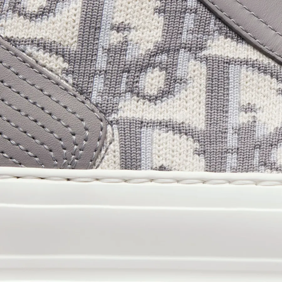 Dior Grey print thick bottom high bang  sneakers