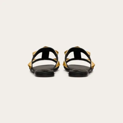 VALENTINO Black Cowhide slip-on sandals
