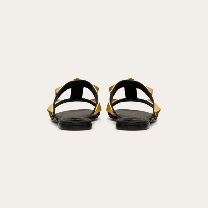 VALENTINO Black Cowhide slip-on sandals