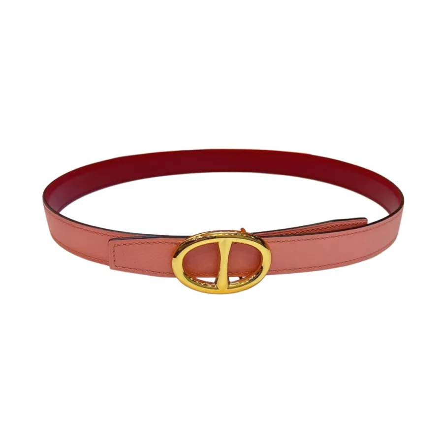 Hermès Women' s Roulis Buckle Belt In Etoupe/Black/White/Pink/Brown Epsom Calfskin With Gold Hardware 24mm