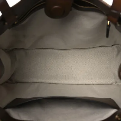 Gucci Horsebit 1955 Tote Bag Beige / Brown Sugar Monogram Canvas Light Brass Hardware