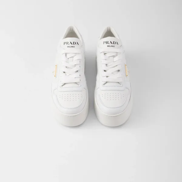 PRADA white leather sneakers - Image 3