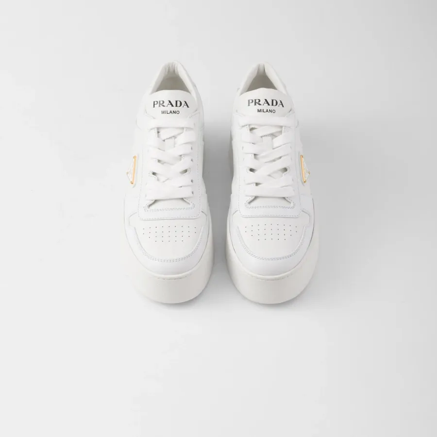 PRADA white leather sneakers