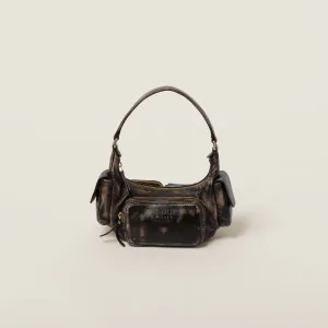 Miu Miu Pocket Leather Brown Top-Handle Bags