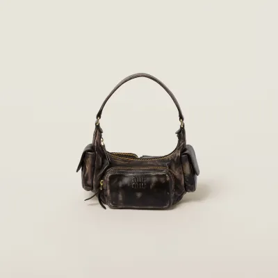 Miu Miu Pocket Leather Brown Top-Handle Bags