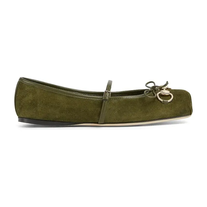 Gucci green Ballet Shoes Flat Shoes