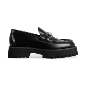 Gucci black thick soled loafers