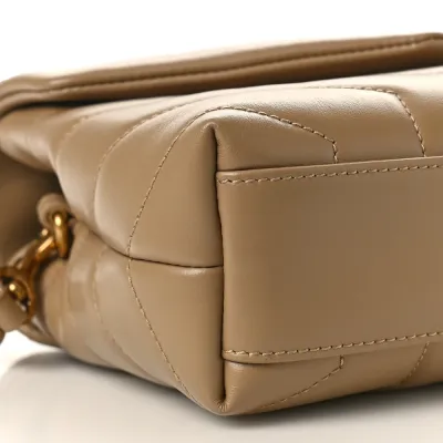 Saint Laurent Mini Loulou Crossbody Bag Dark Latte Y-Quilted Monogram Calfskin Leather Aged Gold Hardware