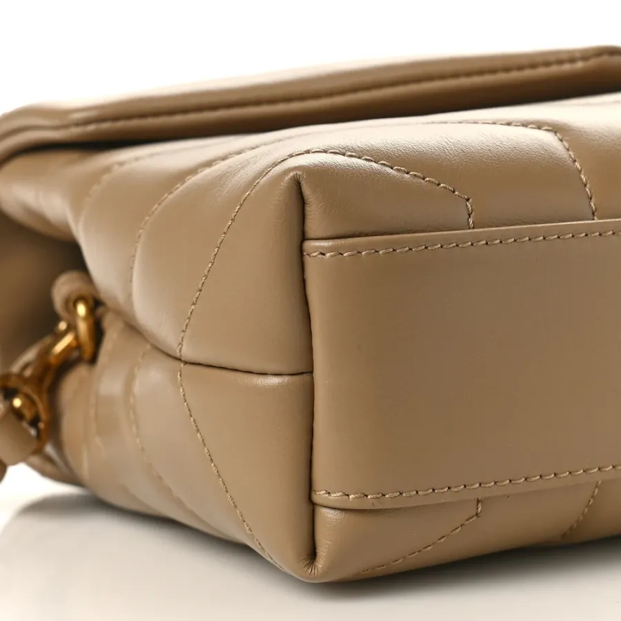 Saint Laurent Mini Loulou Crossbody Bag Dark Latte Y-Quilted Monogram Calfskin Leather Aged Gold Hardware