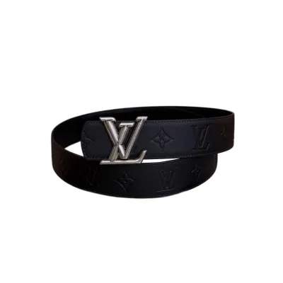 Louis Vuitton Men's Dimension Reversible Belt In Black Calfskin With Gold/Silver/Black Hardware 40mm