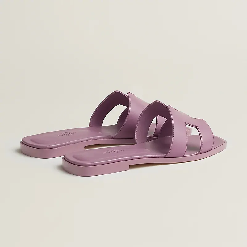 HERMES Oran purple Slippers