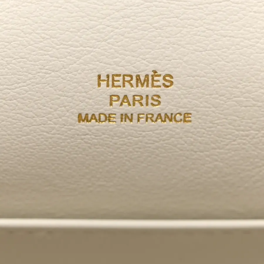 Hermès Kelly Pochette Clutch White Swift Leather Gold Palladium Hardware