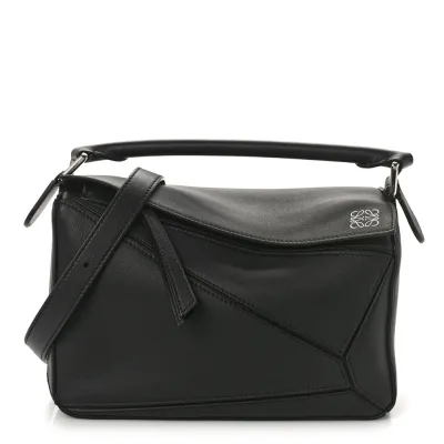 Loewe Puzzle Bag Small Black Calfskin Leather