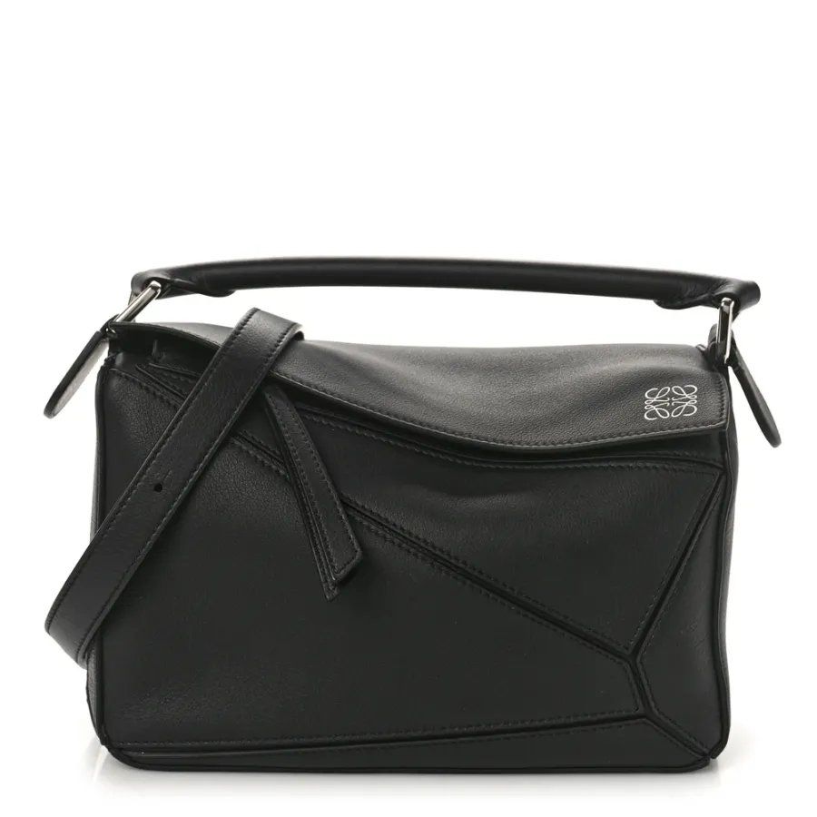 Loewe Puzzle Bag Small Black Calfskin Leather