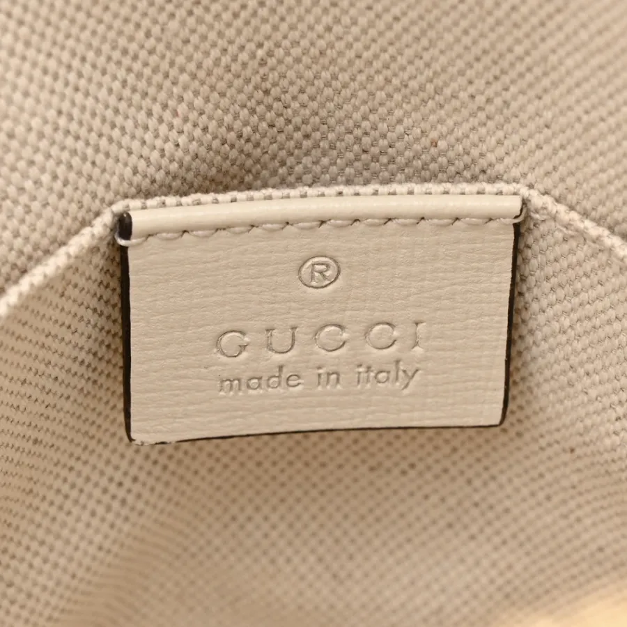 Gucci Mini Horsebit 1955 Top Handle Bag Beige / Ebony / Mystic White GG Supreme Monogram Canvas & Azalea Calfskin Leather Gold Hardware