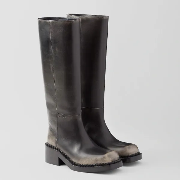 PRADA Leather long boots - Image 2