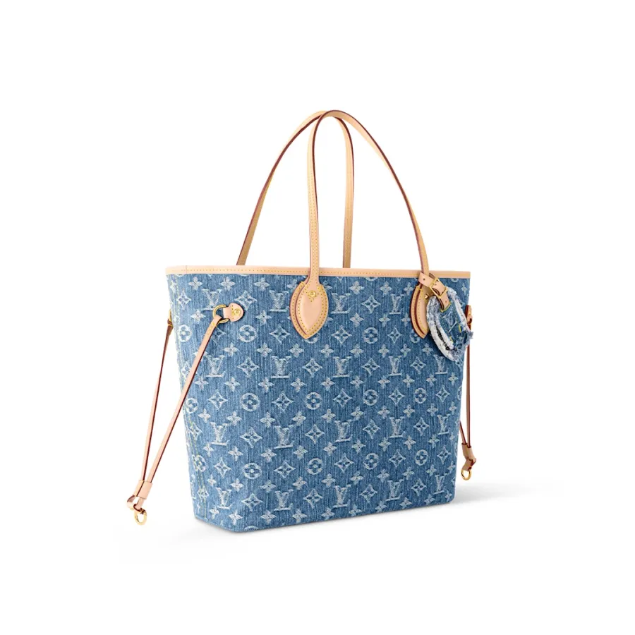 Louis Vuitton Neverfull Monogram Denim MM Gold Hardware