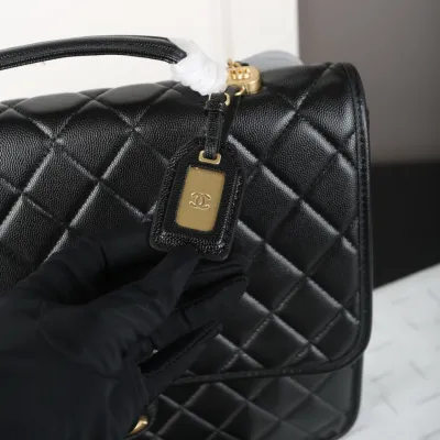 Chanel Black Quilted Caviar Leathe Backpacks