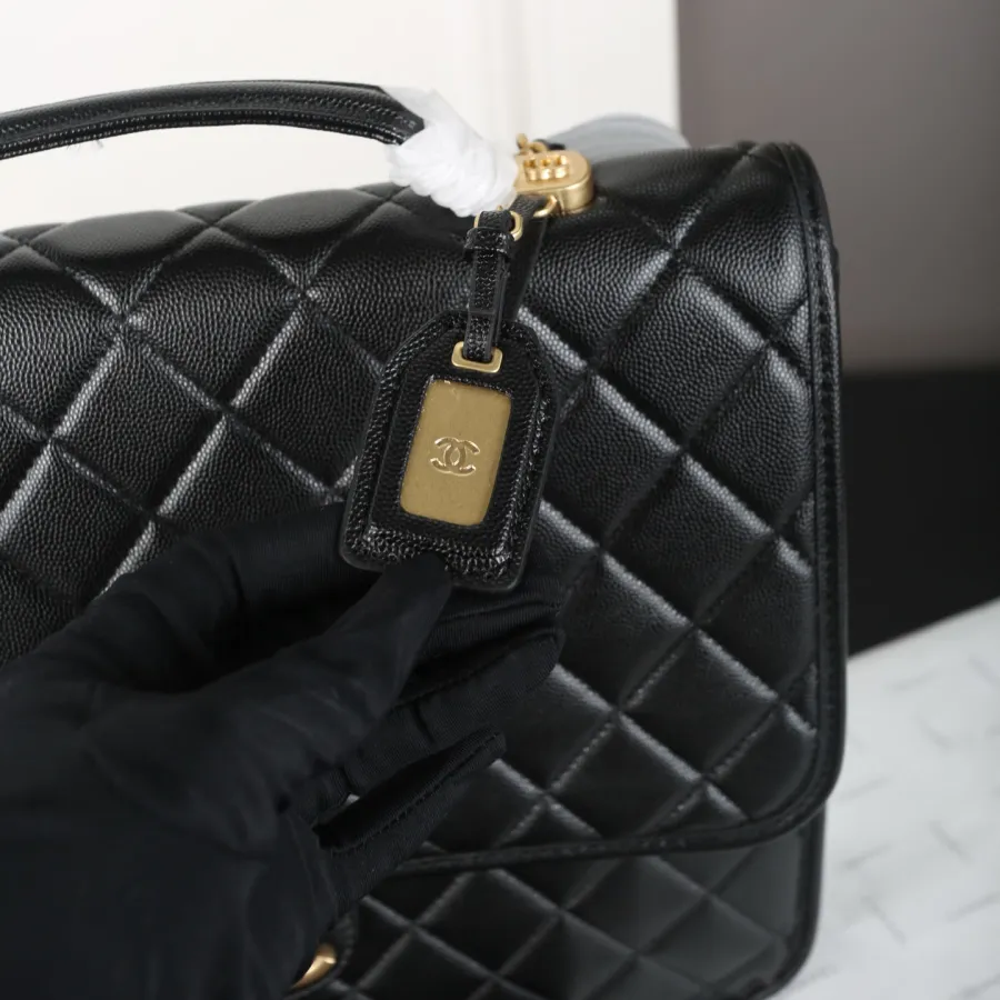 Chanel Black Quilted Caviar Leathe Backpacks