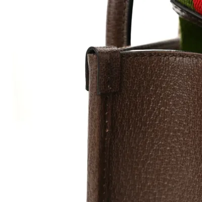 Gucci Mini Vertical Tote Camel Ebony Textured Dollar Calfskin Leather Gold Hardware