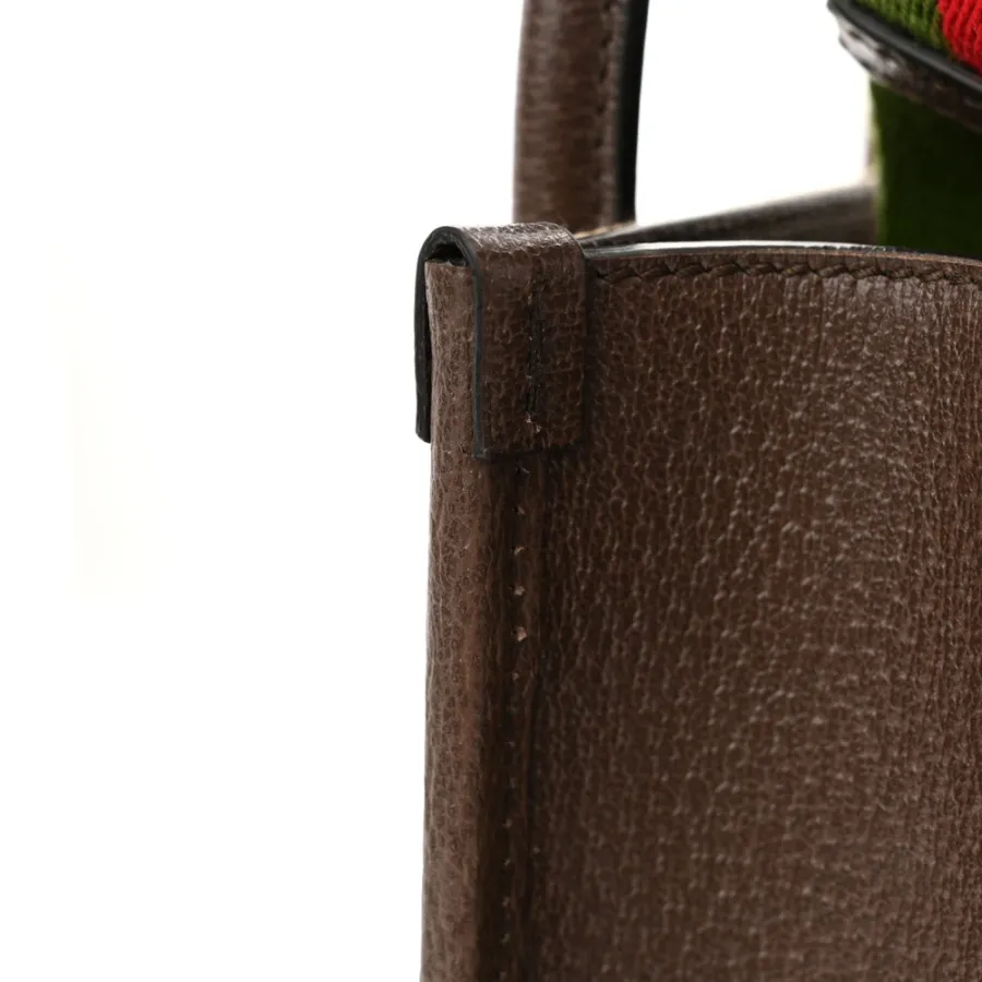 Gucci Mini Vertical Tote Camel Ebony Textured Dollar Calfskin Leather Gold Hardware