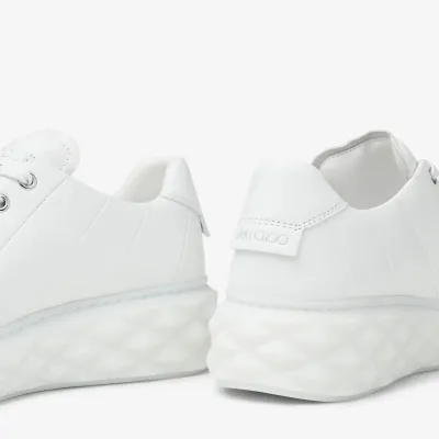 JIMMY CHOO White leather low platform sneakers