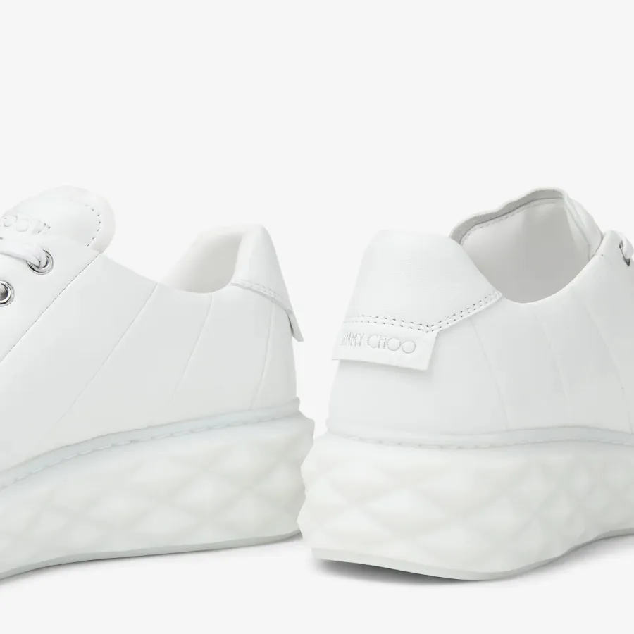 JIMMY CHOO White leather low platform sneakers