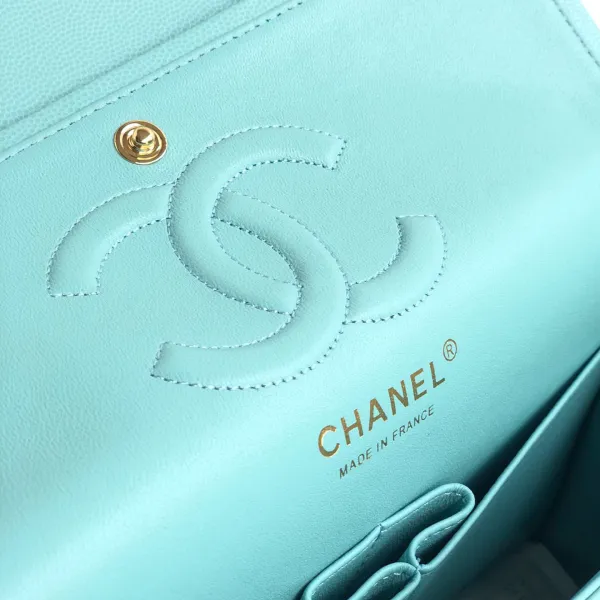 Chanel CF Litchi grain Tiffany blue silver buckle gold buckle 25cm Crossbody Bags - Image 10